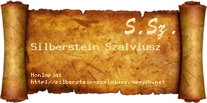 Silberstein Szalviusz névjegykártya